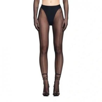 H&M MUGLER 30 DENIER  DOUBLE INSEAM TIGHTS SIZE MEDIUM